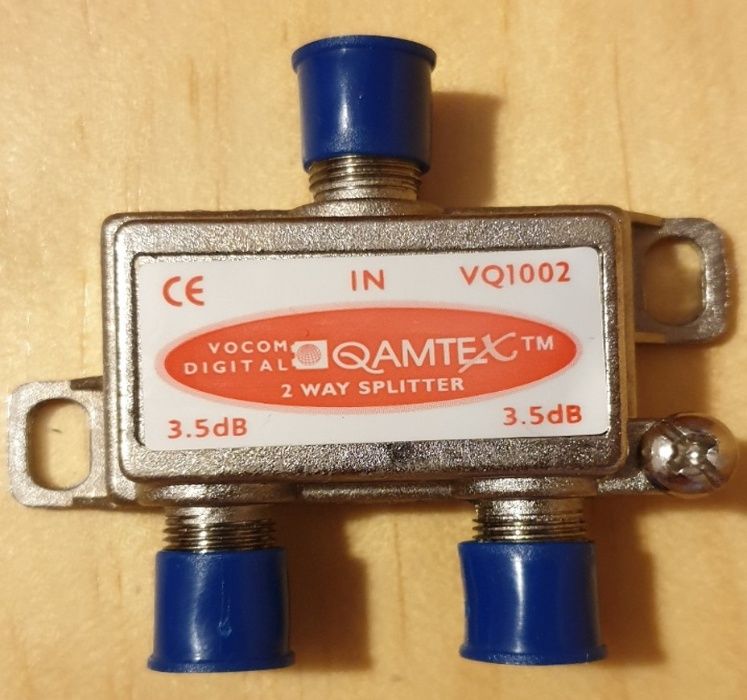 Divisor de 2 vias suporta frequências de 5 a 1002 MHz QAMTEX64738355771138120