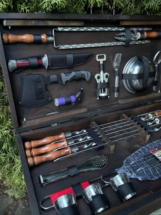 Крутой Подарочный набор шампуров в кейсе на подарок мужчине, мужу