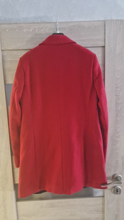 Płaszcz wełniany damski 36 bordo