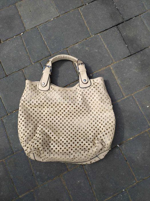 Torebka damska biała do ręki skórzana, nowa