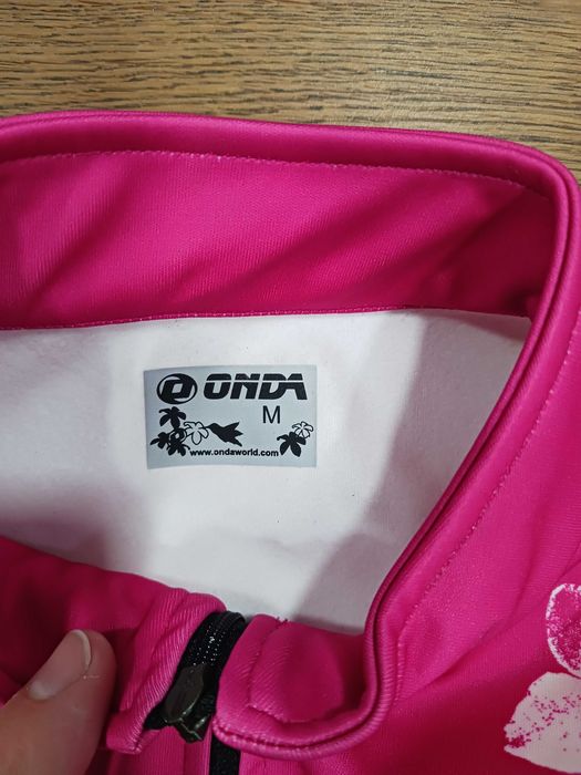 Camisola senhora ciclismo rosa onda bike