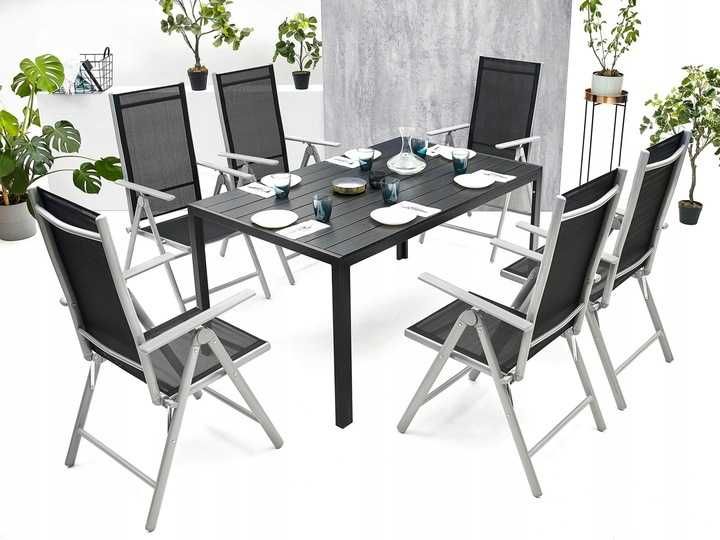 Meble do Ogrodu Kompozyt Deska Stół Tarasowy Stolik POLYWOOD 150 Metal