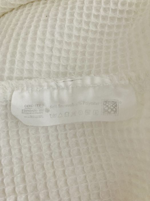 Szlafrok z gofrowanej bawełny kimono biały szybkoschnący