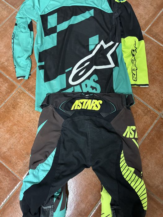Fato equipamento motocross alpinestars enduro cross moto