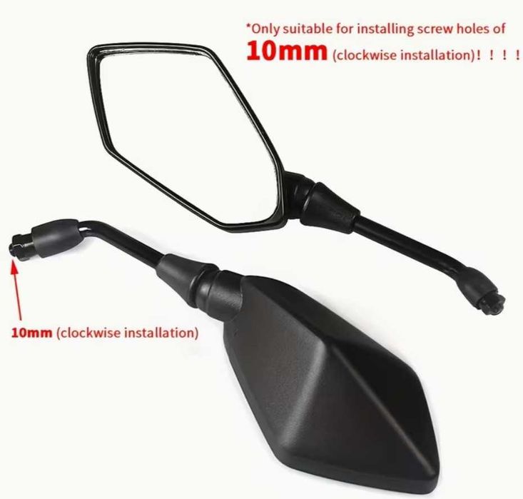 Retrovissores para moto, com parafuso 10mm