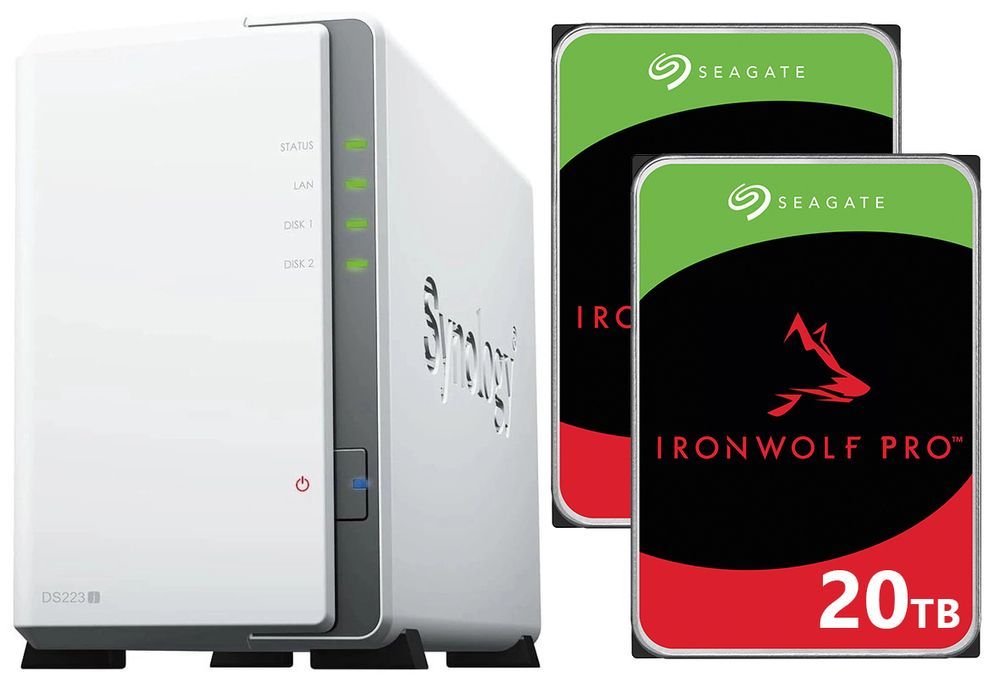 Serwer Nas Synology Diskstation Ds223J 40Tb (2X20Tb) Seagate Ironwolf