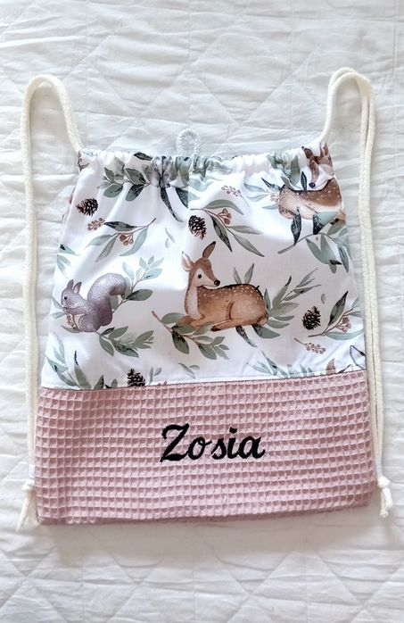 WOREK PLECAK do przedszkola do żłobka na WF haft IMIĘ