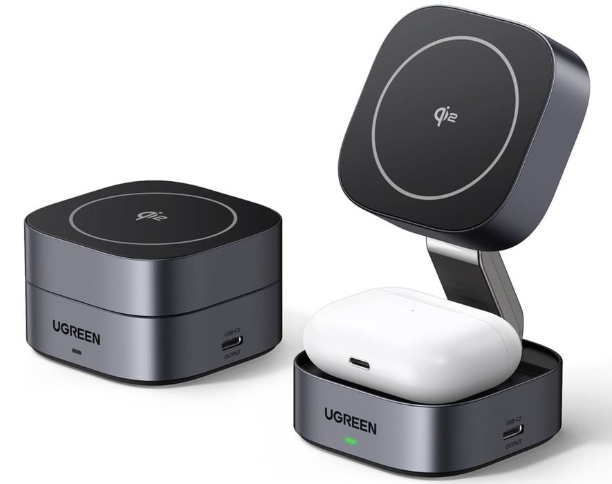 Бездротовий зарядний пристрій UGREEN 2-in-1 MagSafe 25w Qi2 Magnetic