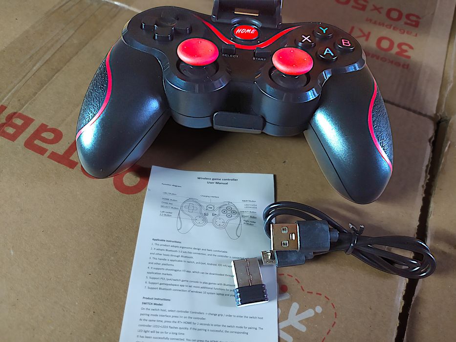 Беспроводной игровой джойстик Terios T3/X3 (белый) с держателем