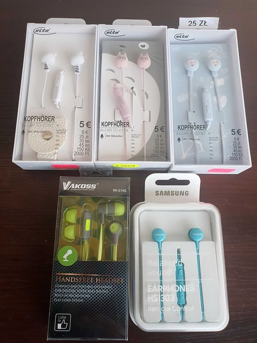 Słuchawki z mikrofonem, fabrycznie nowe. Okazja!
