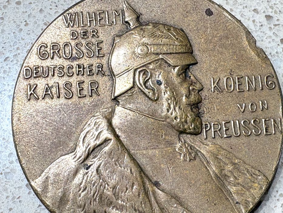 Antiga medalha comemorativa Imperador Guilherme I em bronze de 1897