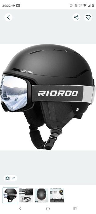 Kask narciarski 52-58 z goglami