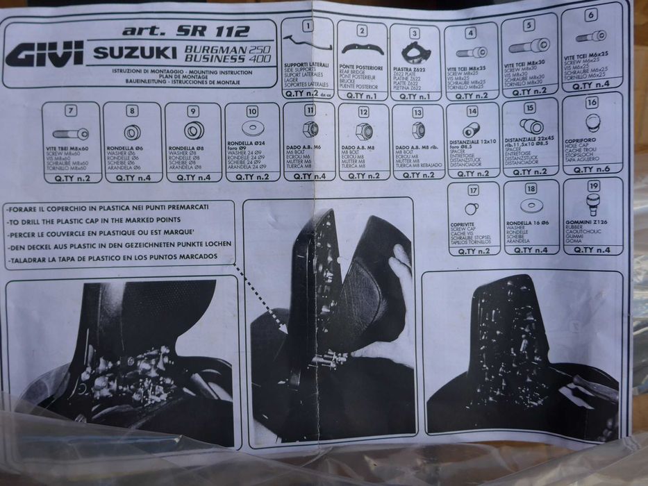 Suzuki Burgman 250/400 Busines '01-03r GIVI stelaz pod kufer płyta M5