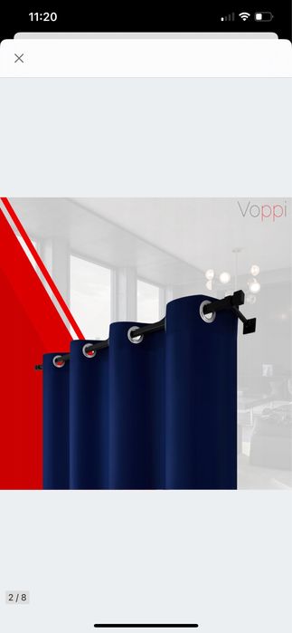 Zaslony granat 140x230 na przelotkach 2 szt