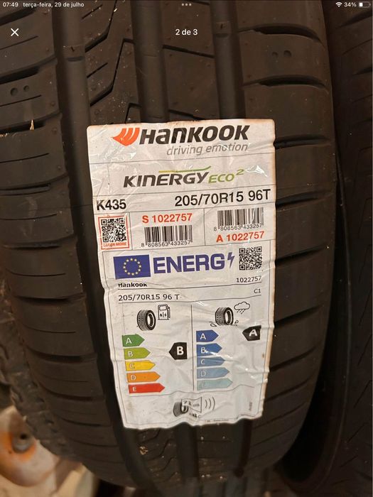 2 Pneus Hankook NOVOS 205/70R15 96T (par)