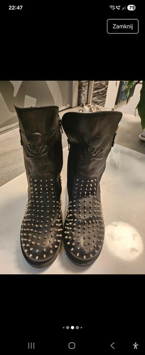Włoskie buty skóra naturalna Philipp Plein.