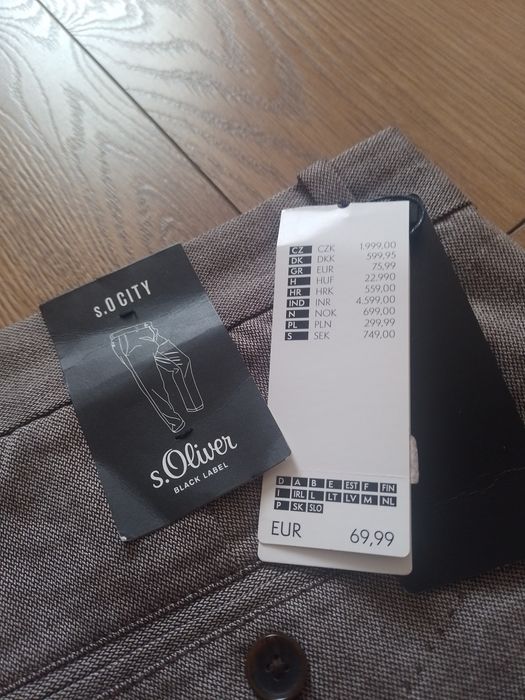 Spodnie męskie s.Oliver slim fit roz.L 50-52