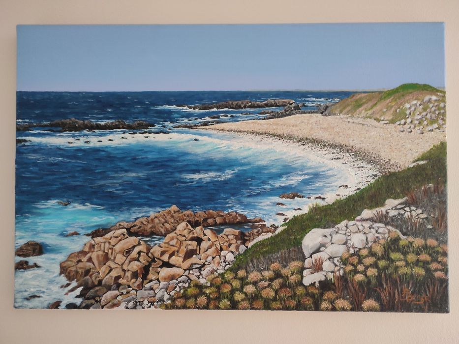 Pintura paisagista acrílica, o mar
