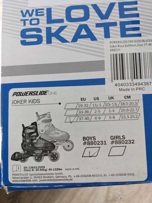 Розсувні ролики Powerslide One Joker Boys, розмір 37-40