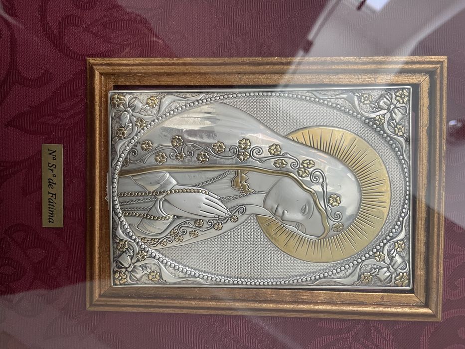 Ícone N. Senhora versão coleccionador prata e ouro de lei