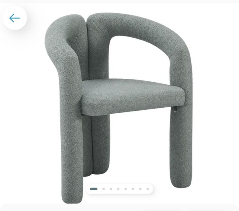 Pluszowe krzesla-2szt. Kolor szarozielony. Designerskie.Baranek