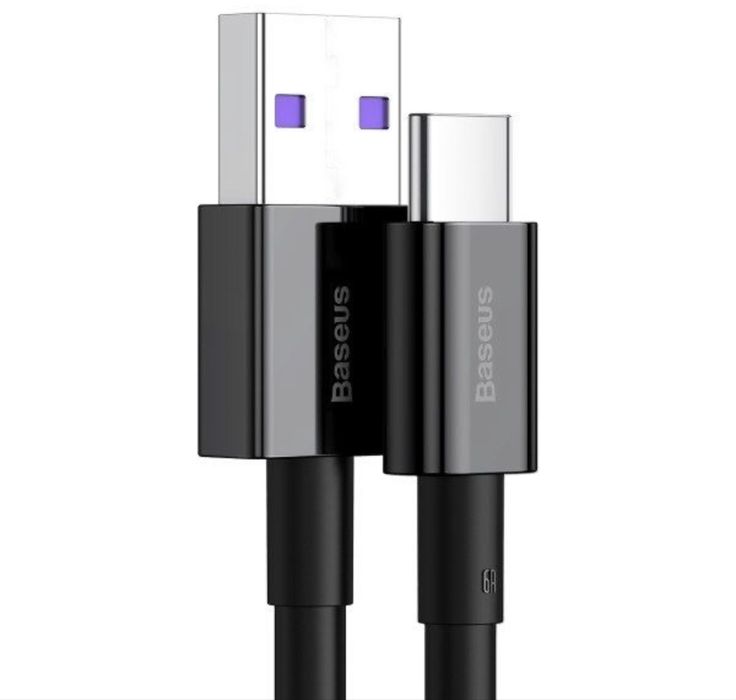Кабель Baseus з чіпом USB to Type-С 6А / 66W / 100см Швидка Зарядка