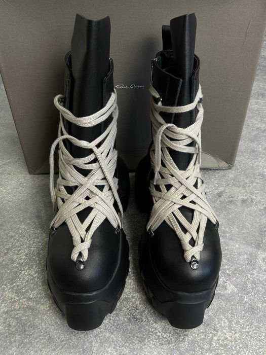Черевики Rick Owens Mega lace Tractor boots чорні ботинки 43