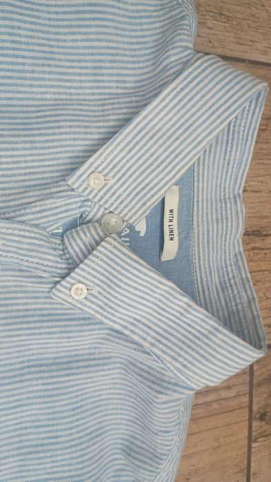 Koszula męska w paski Tom Tailor XL/len& bawełna/ Regular Fit