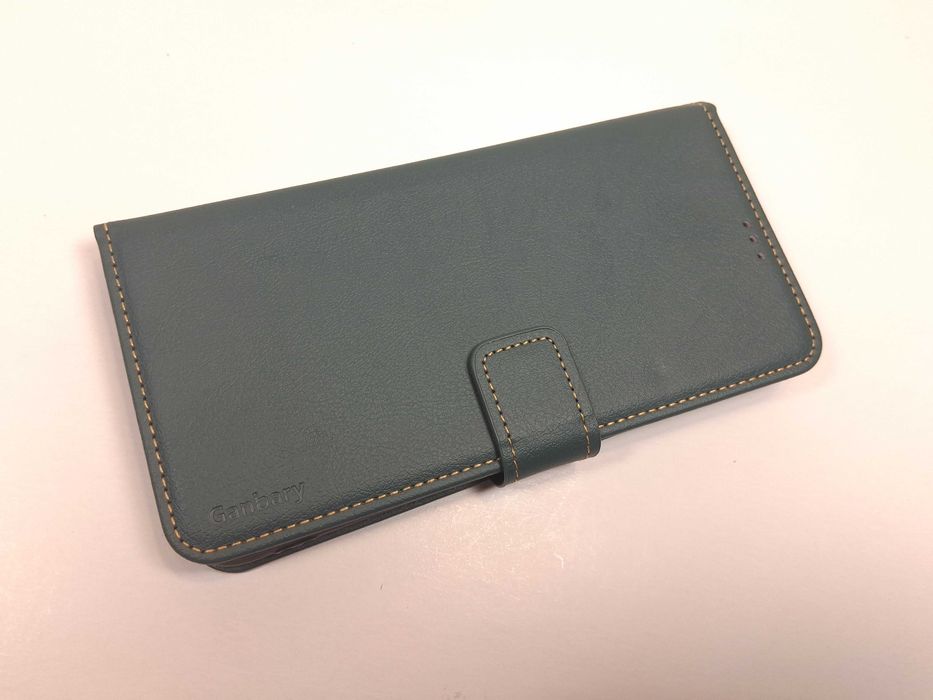 Z146 Etui Ganbary Portfel Skóra Samsung Galaxy A12 / M12 ZieloneKlapka