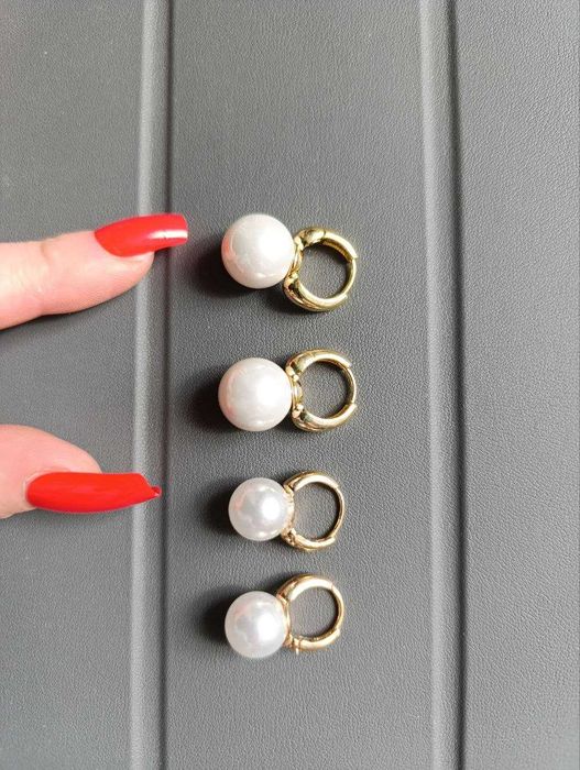 Сережки з жемчугом та намистом набір