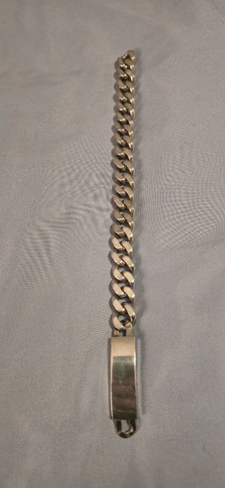 Pulseira robusta de prata 925 maciça  de corrente cubana, robusta.