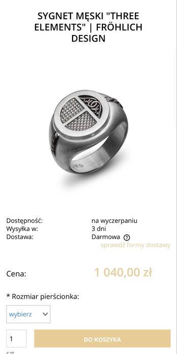 Sygnet męski "THREE ELEMENTS" Fröhlich Design