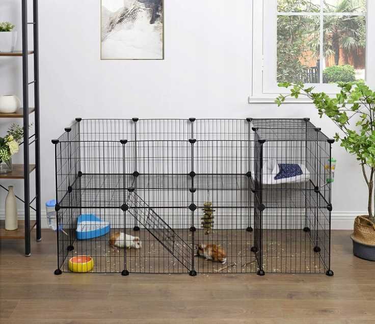 DUŻA Klatka dla gryzoni Kojec zagroda modułowy wybieg metalowy XXL