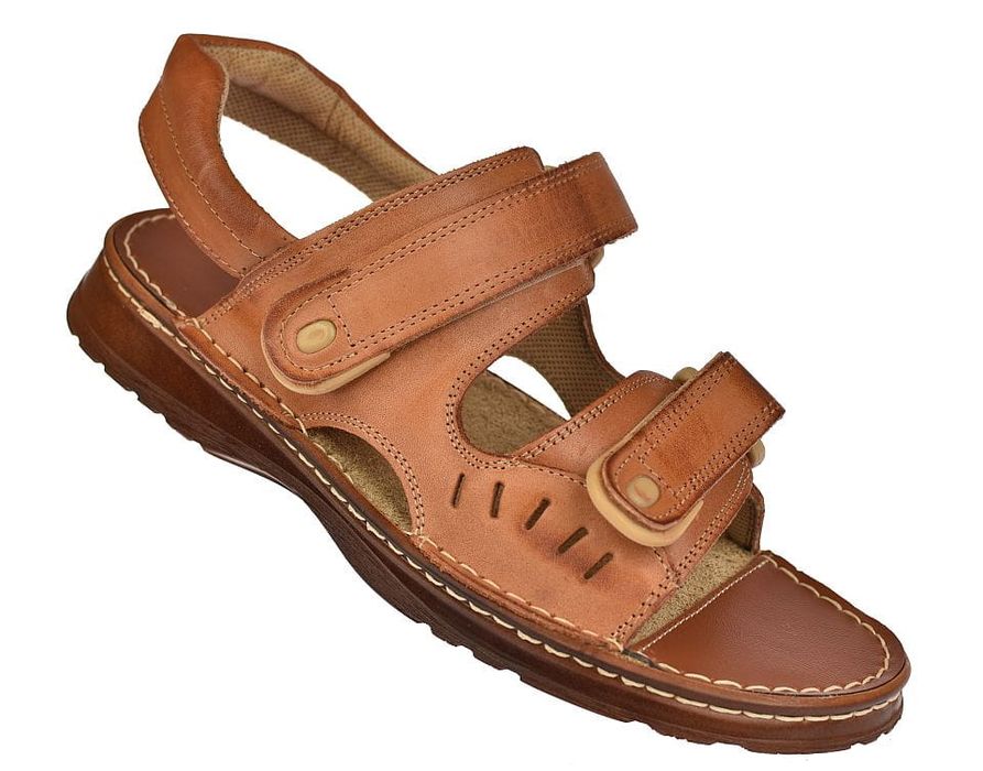 Sandały męskie skórzane ze skóry Polskie 025 rozmiar: 43