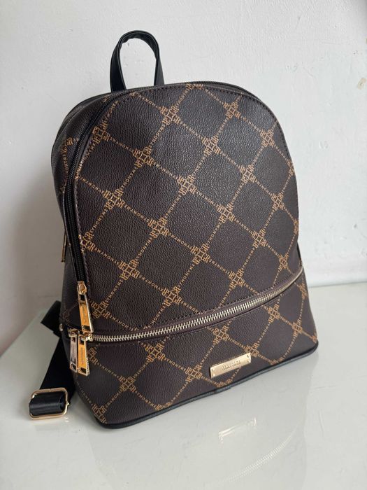 Plecak Synonyme Georges Rech duży brązowy elegancki skóra ekologiczna