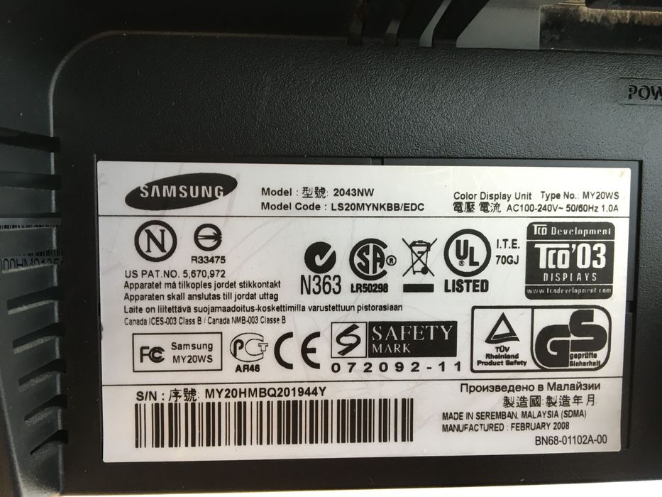 Saldos! Monitor Samsung 20 ‘’