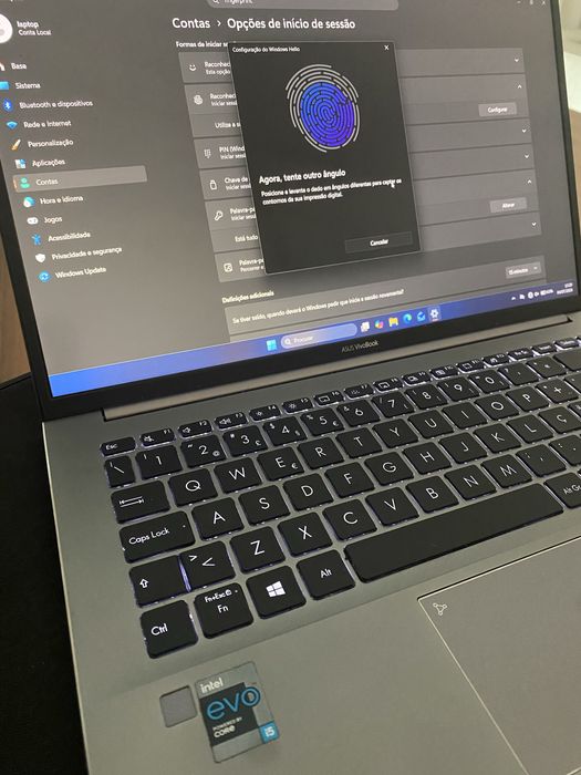 Asus S435E 11th gen i51135G7 SSD 512gb, leitor impressão digital