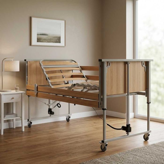 Cama Elétrica Elevatória + Grades em Madeira (NOVA)