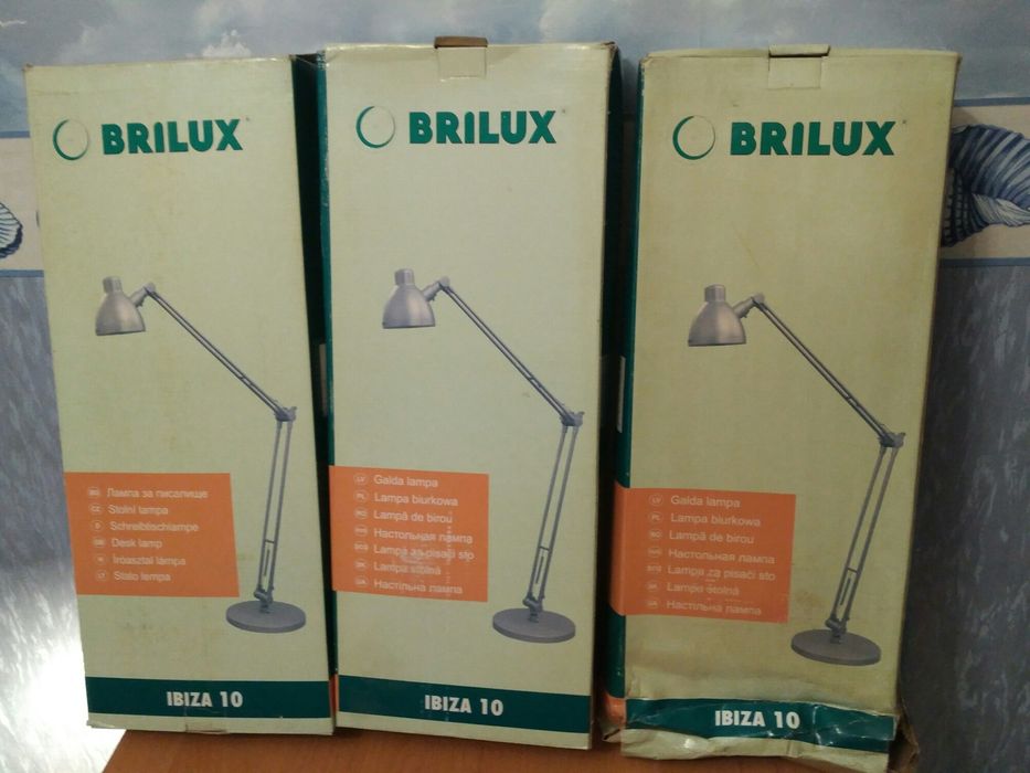 Галогенна настільна лампа на гнучкій ніжці настільна офісна BRILUX