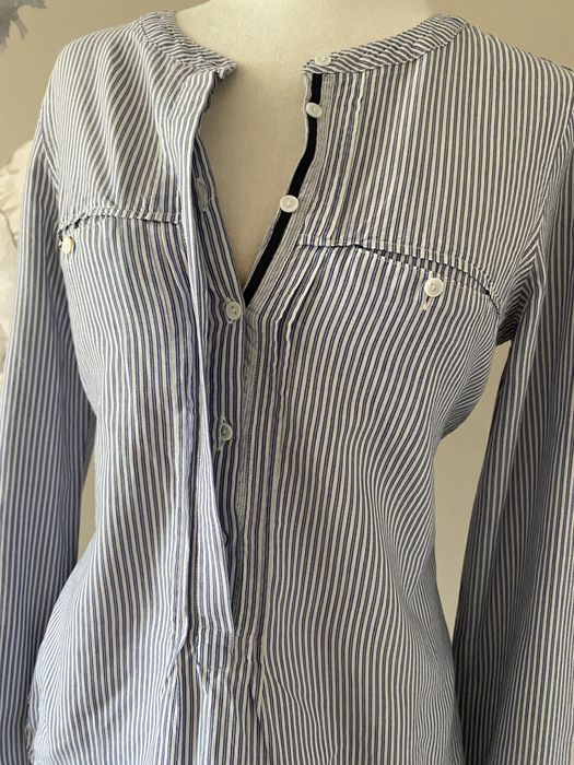 Elegancka nowa koszula bawełniana z lnem Massimo Dutti S/M