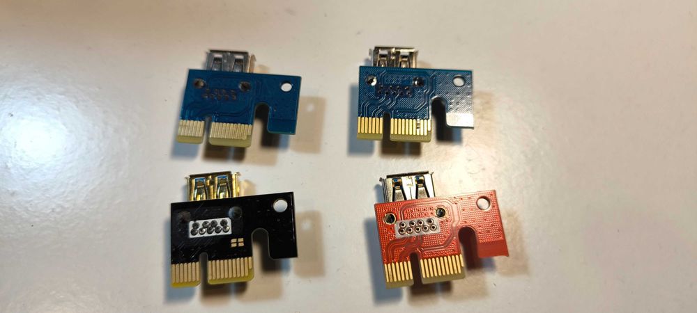 Risers adaptadores PCI-Express x1 para USB 3.0.