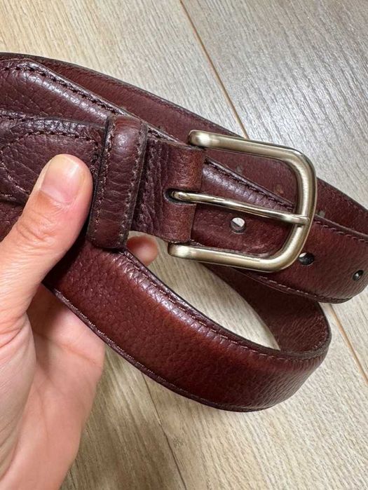 Skórzany pasek M&S brazowy burgundowy