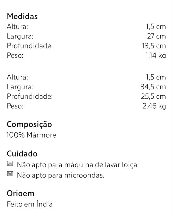Bandeja Mármore Zara Home NOVO
