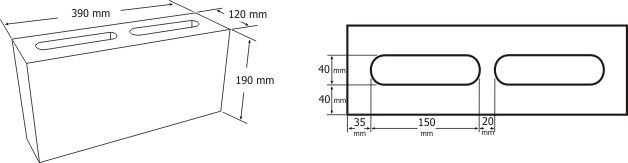 Pustak konstrukcyjny betonowy donica gazon 39x12cm