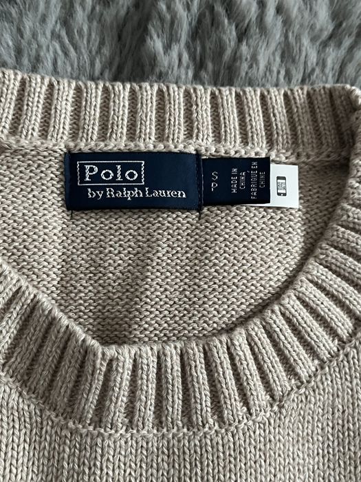 Beżowy Sweter Ralph Lauren z misiem