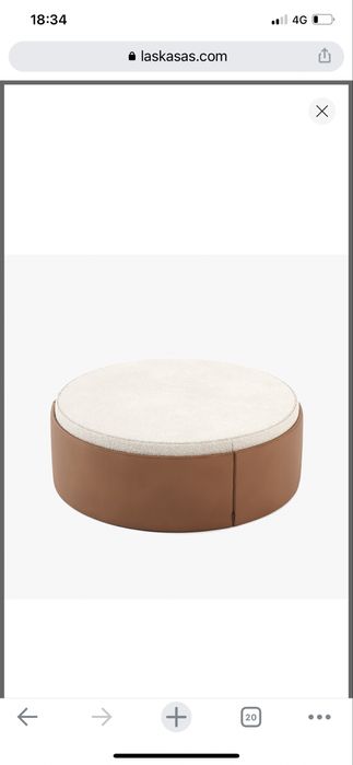 Pouf / puff Las Kasas, diametro 120cm, pele