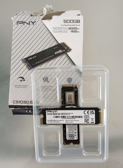 Combo 2 SSDs M.2 NVMe PCIe Gen3 x4 (Micron 256GB + PNY CS1030 500GB) – Perfeito Estado