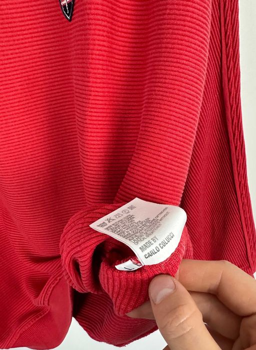 Sweter prążkowany CARLO COLUCCI sport boxy oversize r. L