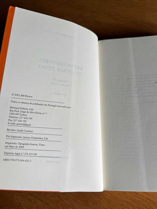 Breve História de Quase Tudo      BILL BRYSON