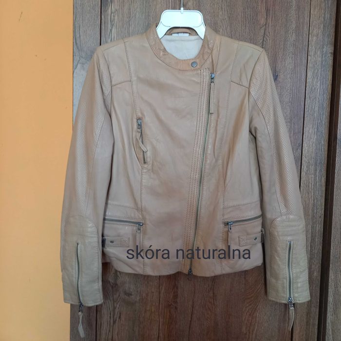 Street One jasna skórzana Kurtka damska,r.M w stylu vintage,100% skóra naturalna